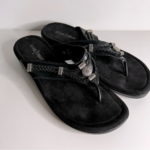 Minnetonka Black Silverbay Sandals - Picture 2 of 6